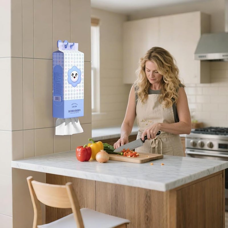 Quilted Toilet Paper Pack of 1 Hangable Travel Quick Pull Soft Thickened Tissues - Image 3